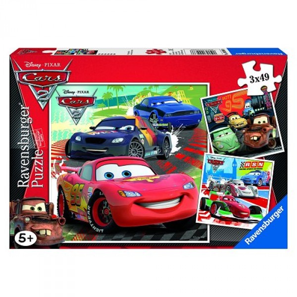 Puzzle 3 x 49 pièces - Cars 2 : Course autour du monde - Jeux et jouets ...