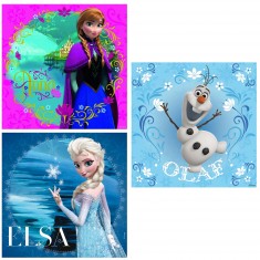 Puzzle 3 x 49 pièces :  La Reine des Neiges (Frozen)