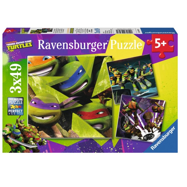 Puzzle 3 x 49 pièces : Les 4 tortues Ninja - Ravensburger-09328