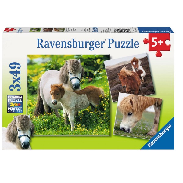 Puzzle 3 x 49 pièces : Mes amis poneys - Ravensburger-09428