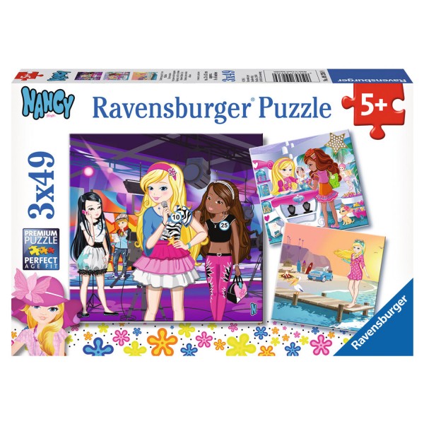 Puzzle 3 x 49 pièces : Nancy : Sortie entre filles - Ravensburger-09236
