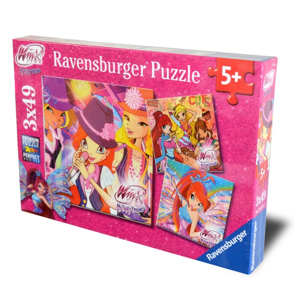 Puzzle 3 x 49 pièces : Winx : Amitié magique - Ravensburger-09324