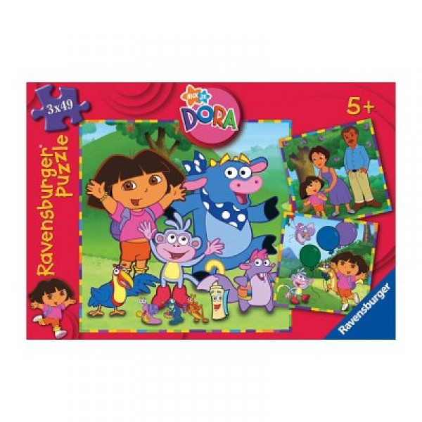 Puzzle 3 x 49 pièces - Dora l'exploratrice - Ravensburger-09206