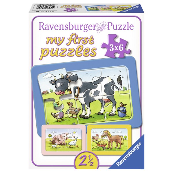 Puzzle 3 x 6 pièces : Les bons amis - Ravensburger-06571