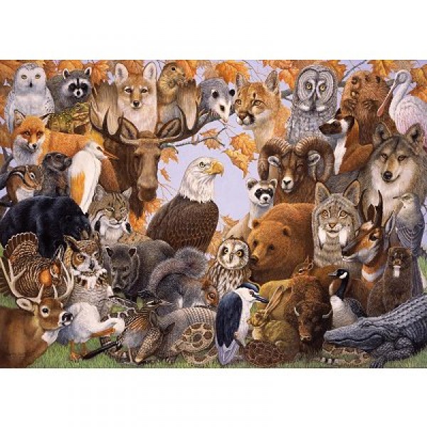 Puzzle 300 pièces - Les animaux d'Amérique du Nord - Ravensburger-13002