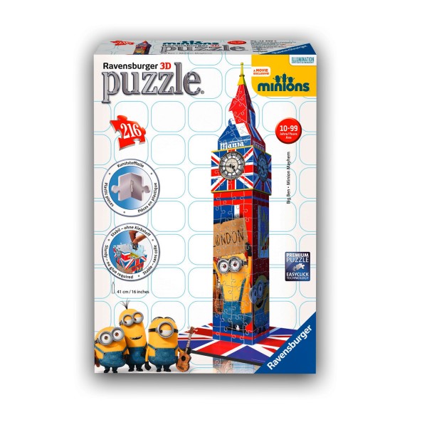 Puzzle 3D 216 pièces : Big Ben Minions - Ravensburger-12589