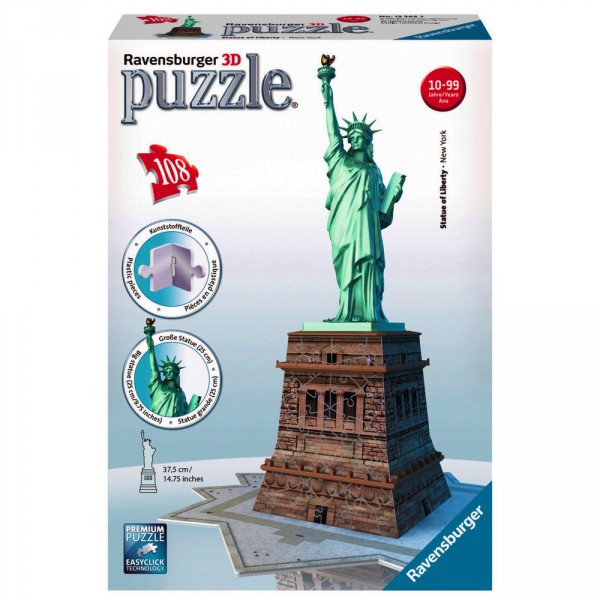 Puzzle 3D de 108 piezas: La Estatua de la Libertad - Ravensburger-12584