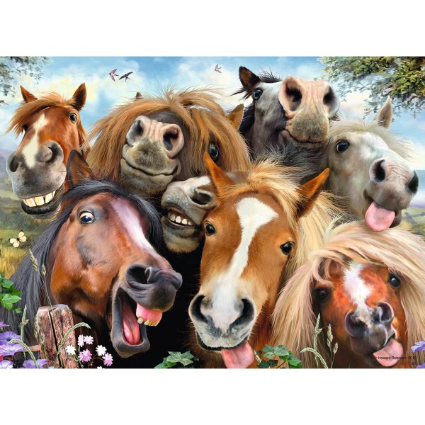 Puzzle 500 pièces : Selfie des chevaux - Ravensburger-14695