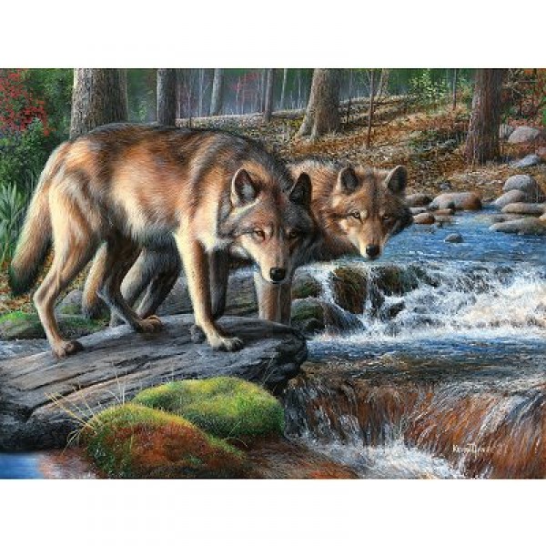 Puzzle 500 pièces - Couple de loups - Ravensburger-14607