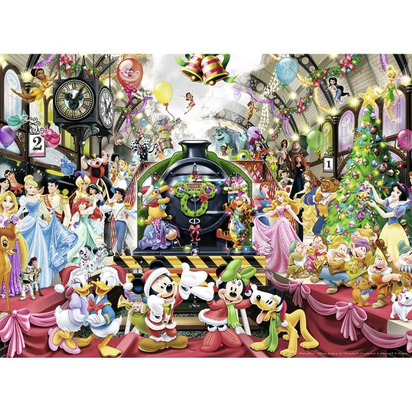 Puzzle 500 pièces : Le train de Noël Disney - Ravensburger-14739