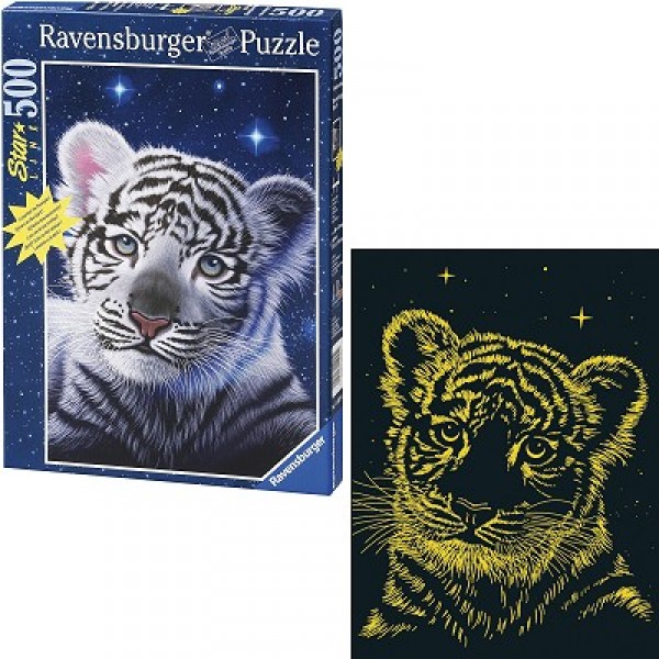 Puzzle 500 pièces phosphorescent - Star Line - Schimmel : Tigre - Ravensburger-14925-2007