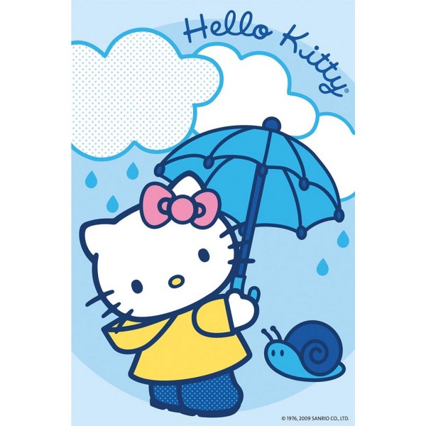 Puzzle 54 pièces : Mini puzzle Hello Kitty : Sous la pluie - Ravensburger-09451-7