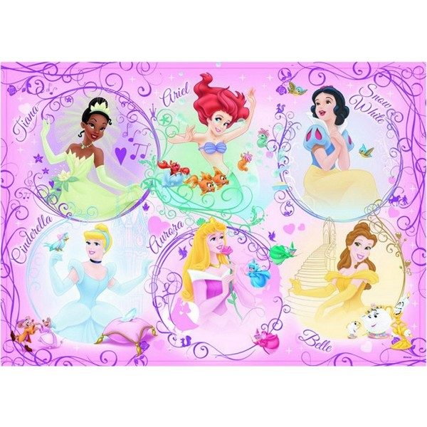 Puzzle 60 pièces géant - Portrait des Princesses Disney - Ravensburger-05296