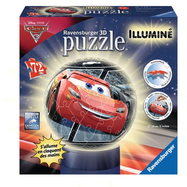 Puzzle ball illuminé 72 pièces : Cars 3 - Ravensburger-11818