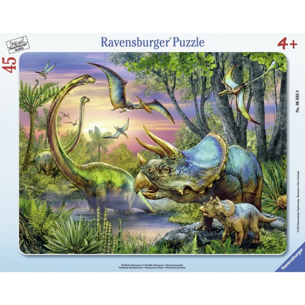 Puzzle cadre 45 pièces : Paisibles dinosaures - Ravensburger-06633