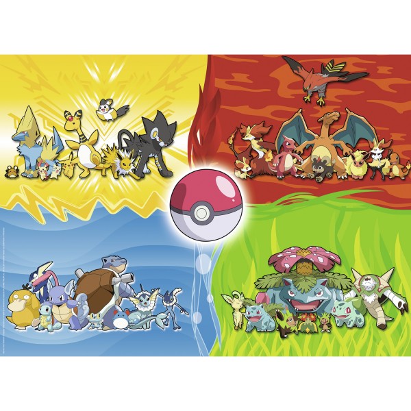 Puzzles XXL de 150 piezas: Los diferentes tipos de Pokémon - Ravensburger-10035