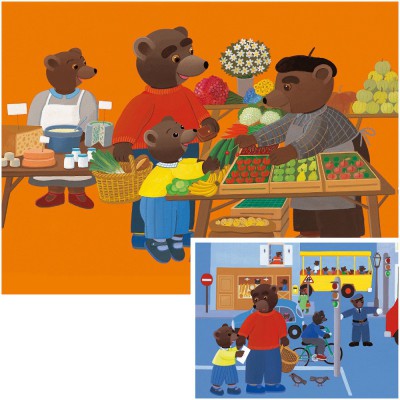Puzzle 2 x 24 pièces : Petit Ours Brun fait les courses — Ravensburger-08898