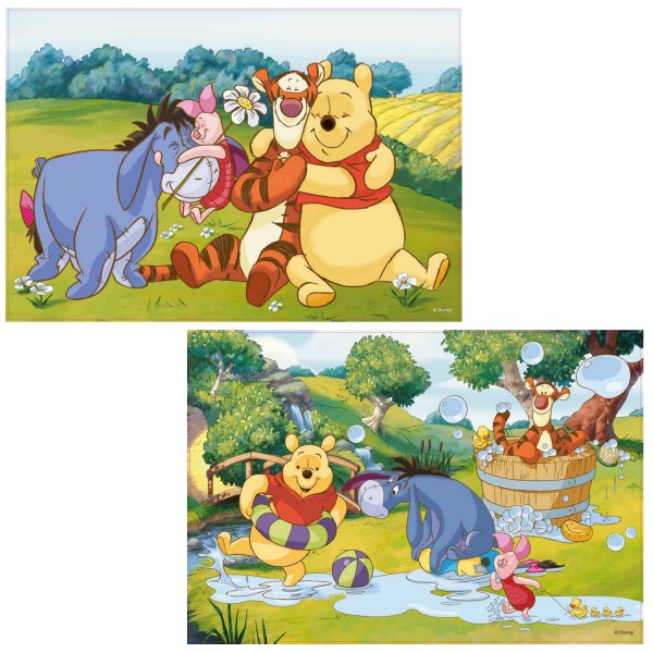 Puzzle 2x12 pièces : Winnie l'ourson : Belle journée avec Winnie - Ravensburger-07552