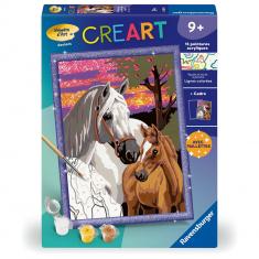 CreArt Kids 18x24cm: Caballos al atardecer