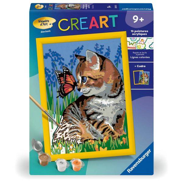 CreArt Kids 18x24cm : Chat et son compagnon le papillon  - Ravensburger-25813