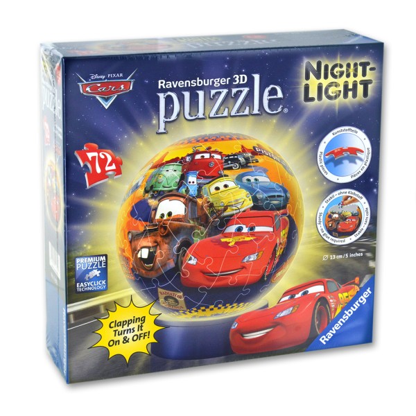 Puzzle ball 72 pièces lumineux la nuit : Cars - Ravensburger-11813