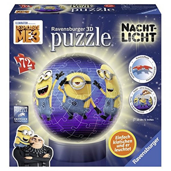 Puzzle Ball 3D 72 pièces : Moi, moche et méchant 3 - Ravensburger-11817