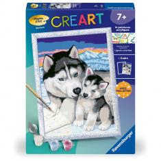 CreArt Kids 18x24cm : Doux bisous de Husky 