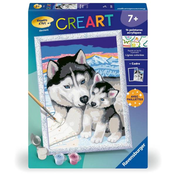 CreArt Kids 18x24cm: Dulces besos de husky - Ravensburger-25829