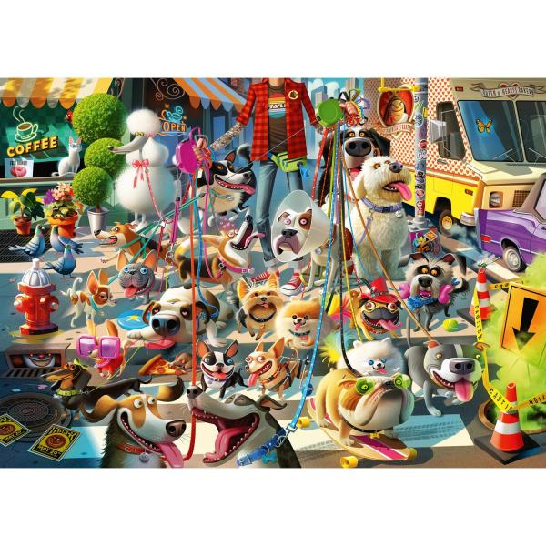 Puzzle 1000 pièces : Le promeneur de chiens - Ravensburger-12000876