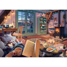 1000 piece puzzle: The cozy cabin