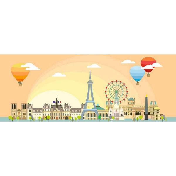 Puzzle 1000 pièces panoramique :  Une journée à Paris  - Ravensburger-12000448