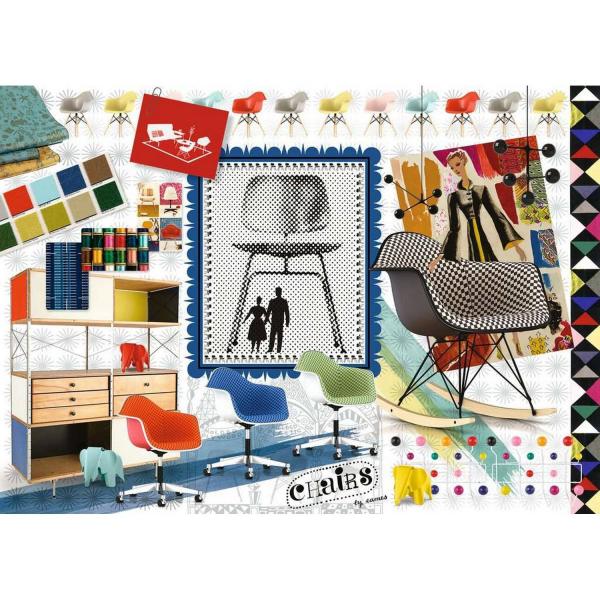 Puzzle 1000 pièces : Le design Spectrum par Eames - Ravensburger-12000400