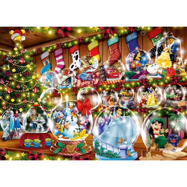 Puzzle 1000 pièces : Boules à neige Disney - Ravensburger-12000537