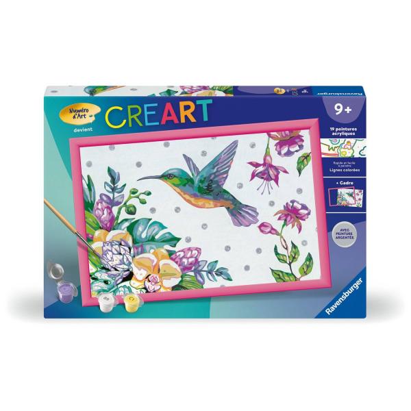 CreArt Kids 31x21cm : Colibri et fleurs exotiques  - Ravensburger-25851