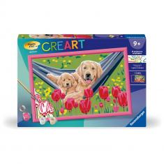  CreArt Kids 31x21cm: Labradore und Tulpen