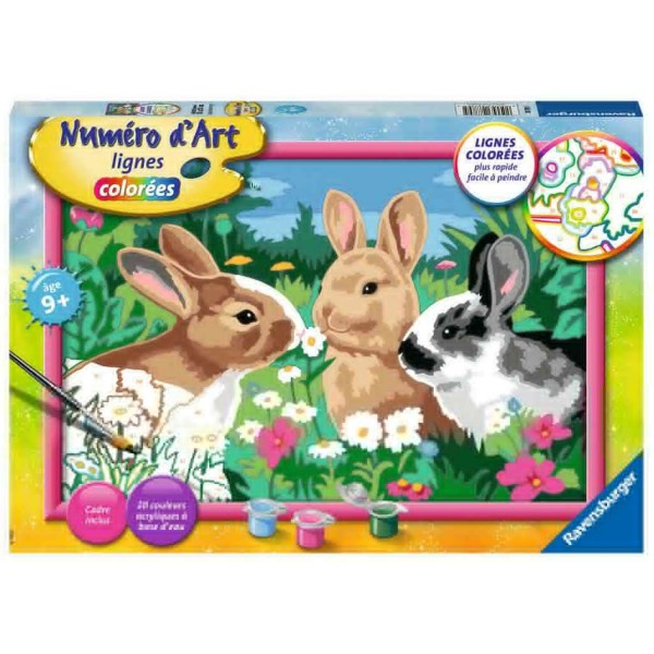 Painting by number: Large Format Art Number: Rabbits in the meadow - Ravensburger-28789