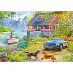 200 Teile Puzzle: Sommerhaus am See