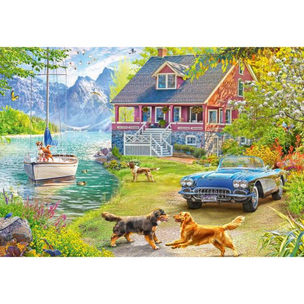 Puzzle 200 pièces : Maison d'été au lac  - Ravensburger-12001370