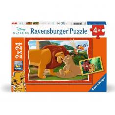 Puzzles 2x24 piezas : El Rey León : La historia de la vida