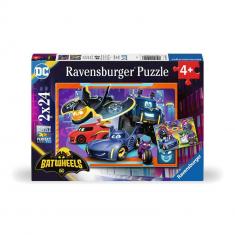 2 x 24-teilige Puzzles: Actionbereit, Batwheels