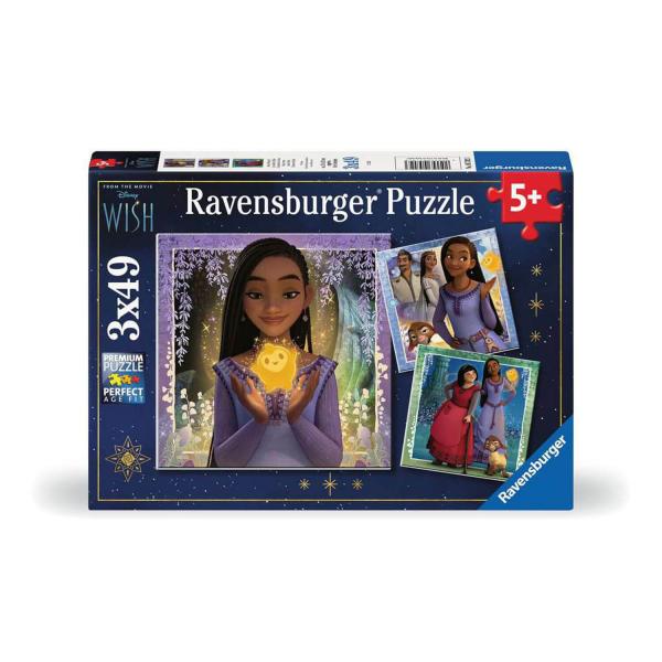 Puzzles 3x49 pièces :  Disney Wish : Le souhait d'Asha  - Ravensburger-5702