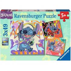 Puzzles 3x49 Teile: Disney Stitch