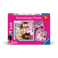 Puzzles de 3x49 piezas: Barbie: ¡Inspira al mundo!