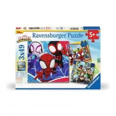 Puzzles 3x49 pièces : Spidey, le lanceur de toile