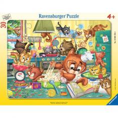 Puzzle con estructura de 48 piezas: Gatitos en la locura