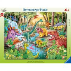 48-teiliges Rahmenpuzzle: Das Gebrüll der Dinosaurier