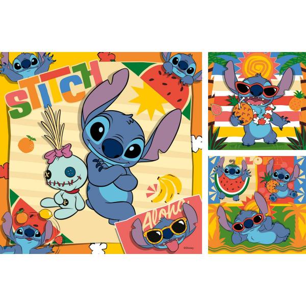 Puzzles de 3x49 piezas: ¡Aloha! -Puntada de Disney - Ravensburger-12004114