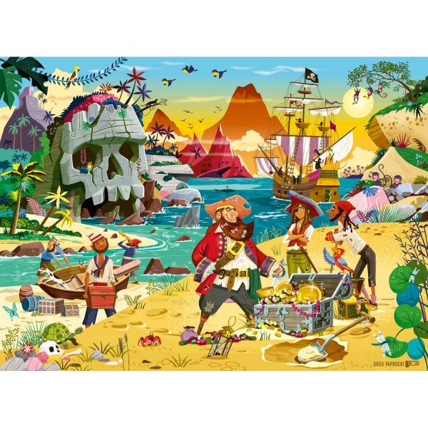 Puzzle XXL de 100 piezas: El tesoro de los piratas - Ravensburger-12004133