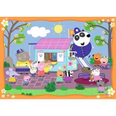 Riesiges 24-teiliges Puzzle: Peppa Pigs Club