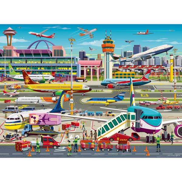 150 Teile XXL-Puzzle: Am Flughafen - Ravensburger-12004134